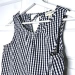 Maison Jules  XS Gingham Ruffle Sleeveless Top Tie Back Casual‎ Blouse Photo 2