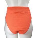 Zulu & Zephyr Women's Orange Rib Knit High Waist Swim Swimsuit Bikini Bottom 6 Photo 1