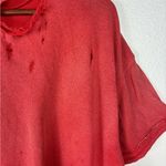 We The Free  Extra Small Free People Rubi Tee Cosmic Red Distressed‎ T-shirt XS Photo 9