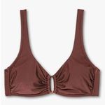 Kona Sol  | NWT Brown Rectangle Bralette Bikini Top Adjustable Strap | Size Large Photo 0