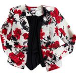 NWT rare Patrizia Luca Milano Floral Jacquard Blazer Red Black White Small $138 Photo 0