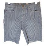 Seven7  SUNSET BERMUDA SHORT 9" Frayed Hem Faded Wash Revitalist Striped 8 Photo 1