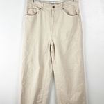 BDG 100% Cotton Cream High & Wide Cropped Jeans, Size 32 Photo 0