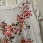 Free Kisses Women’s  White Top Shirt With Pink Flowers & Butterflies Plus Size 1X Photo 2