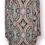 Love FIRE Pleated Wide Arm Shift Dress Mediterranean Stain Glass Print Multi M Blue Size M Photo 0