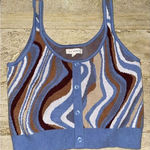 LA Hearts Vtg  Crop Tank Top Pacsun Sz L Y2K‎ Blue Swirl Festival Grunge Photo 0