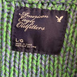 American Eagle  sweater cardigan academia purple/green button front Large Photo 5