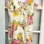 Eddie Bauer Vintage Cotton Floral Knotted Strap Dress Garden Rose Size 12 Large Photo 0