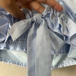 DO+BE  Sky Blue Strapless Ruffle Top Size Large Photo 3