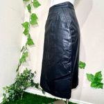 Bermans Black Leather Pencil Skirt Pockets Size 6 Photo 3
