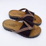 NAOT Orion Sandals Brown Leather Thong Women's Size 37/6 Chunky Sole Y2K Comfort Photo 1