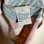 Jealous Tomato  Blouse High Neck Tropical Houndstooth Print Balloon Sleeve Tan S Photo 4