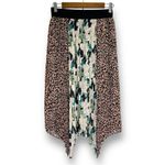 Anthropologie Skirt Small SEN Pleated Animal Print Floral Asymmetrical Pull On Photo 4