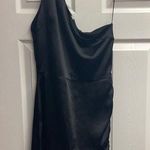 Glam One Shoulder Sateen Mini Dress Size Medium Photo 0