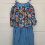 Savanna Jane Women’s Medium Blue Embroidered Romper Photo 0