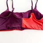 Athleta [] Orange Purple Asymmetrical Colorblock Scoop Neck Bikini Top Size XL Photo 6