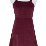 American Eagle Women's Burgundy Corduroy Pinafore Mini Dress Overalls Cute XS Photo 0