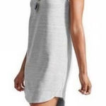 Athleta  Energy Terry Cloth T Shirt Dress Gray Short Sleeves Rolled Cuffs Size L Photo 0