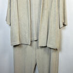 Chico's Traveler Size XL Cardigan Sweater Tan Long Open Front X Large set pants Photo 0