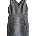 NICOLE FARHI | Gray Wool Blend Tweed V Neck Sheath Knee length Skirt | Size 10 Photo 0