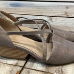 Eileen Fisher  Poet Crisscross Pump Metallic Silver Block Heel Shoes Size 9 Photo 2