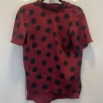 ZARA Polka Dot Top - Women Size XS - Wine/Black Photo 0