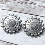 Vintage The Original Arizona Jean Company Clip On Earrings Silver Tone Photo 1