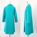 vintage • 60s teal quilted coat lightweight double breasted aqua turquoise Size XS Photo 14