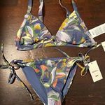RVCA  $105 Blue Floral Pixie Bikini Set New Size Medium Photo 0