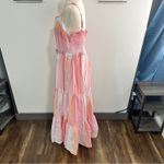 Tanya Taylor Size 16 Pink Tiered Claire Sun dress Pastel Stripe Coastal Wedding Photo 4