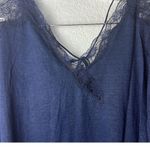 Sugar Lips NWT  V Neck Navy Blue Lace Top Photo 1