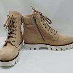 Aquatalia Myla Corduroy Suede Combat Boots Womens 8.5 Tan Gorpcore Hiking Grunge Photo 2