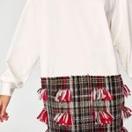 ZARA  Oversized Sweatshirt Plush Long Sleeve Dress w/ Tweed Detail Size S NWT. Photo 3