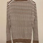 Talbots  Pullover Sweater Gold Metallic Sparkle Shimmer Striped Knit Top Size PM Photo 7