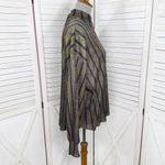 ZARA  Metallic Striped Crinkle Mock Neck Blouse Gold Multi Small Photo 2