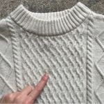 H&M Cream Cableknit Cropped Mockneck Sweater XS Photo 6