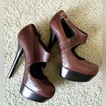 Fendi Decollete Vacchetta Lux Marrone Medio Platform Heels Size 37 / US 6.5 EUC Photo 4