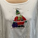Quacker Factory Quaker Factory Santa Claus Embroidered Christmas Shirt Holiday Party Photo 1