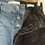 frame denim Frame Le Sylvie Slender Straight Jeans Size 24 Black Indigo Mix Two Tone Edgy Photo 6