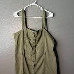 Gap  Olive Green Button-Front Utility Jumper Dress - Women's XL Photo 1