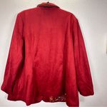 Isaac Mizrahi  Vibrant Red Faux Suede Blazer Photo 2