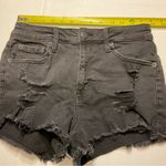 Aeropostale  Women’s Size 4 Mom Jean Shorts Black Distressed Denim Photo 5