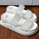 Gianni Bini  GB White Landslide Clear Banded Platform Sandals Size 8M Photo 0