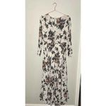 Free People  First Kiss Maxi Dress Medium Sleeve Flowy Floral Scoop Neck White Photo 7