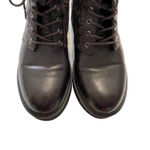 DKNY Women's Size 7.5 M Roselyn Brown Monogram Print Lace Up Combat Boots Photo 2