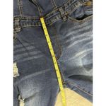 American Bazi  Denim Overalls Size Large Blue Jean Stretch Distressed Skinny Photo 10