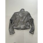 ZARA TrF Outwear Silver Metallic Women's Moto Jacket Size Small Photo 6