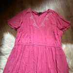 Lane Bryant Flutter Sleeve V-Neck Embroidered Midi Dress In Pink Photo 4