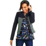 CAbi 3036 Media Jacket Blazer Black Green Silver Metallic Look Size Medium Photo 1