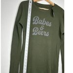 Chillionaire By Affliction Babes & Beer Graphic Long Sleeve Thermal Shirt S NWT Green Photo 5